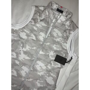 G/Fore Golf Men's White Camouflage Quilted Hybrid Stretch‎ Vest Medium $325 NWT